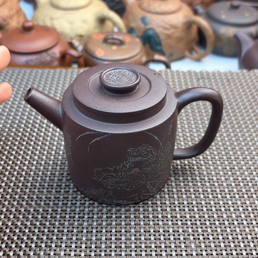 茶壶紫砂招财紫泥150c c