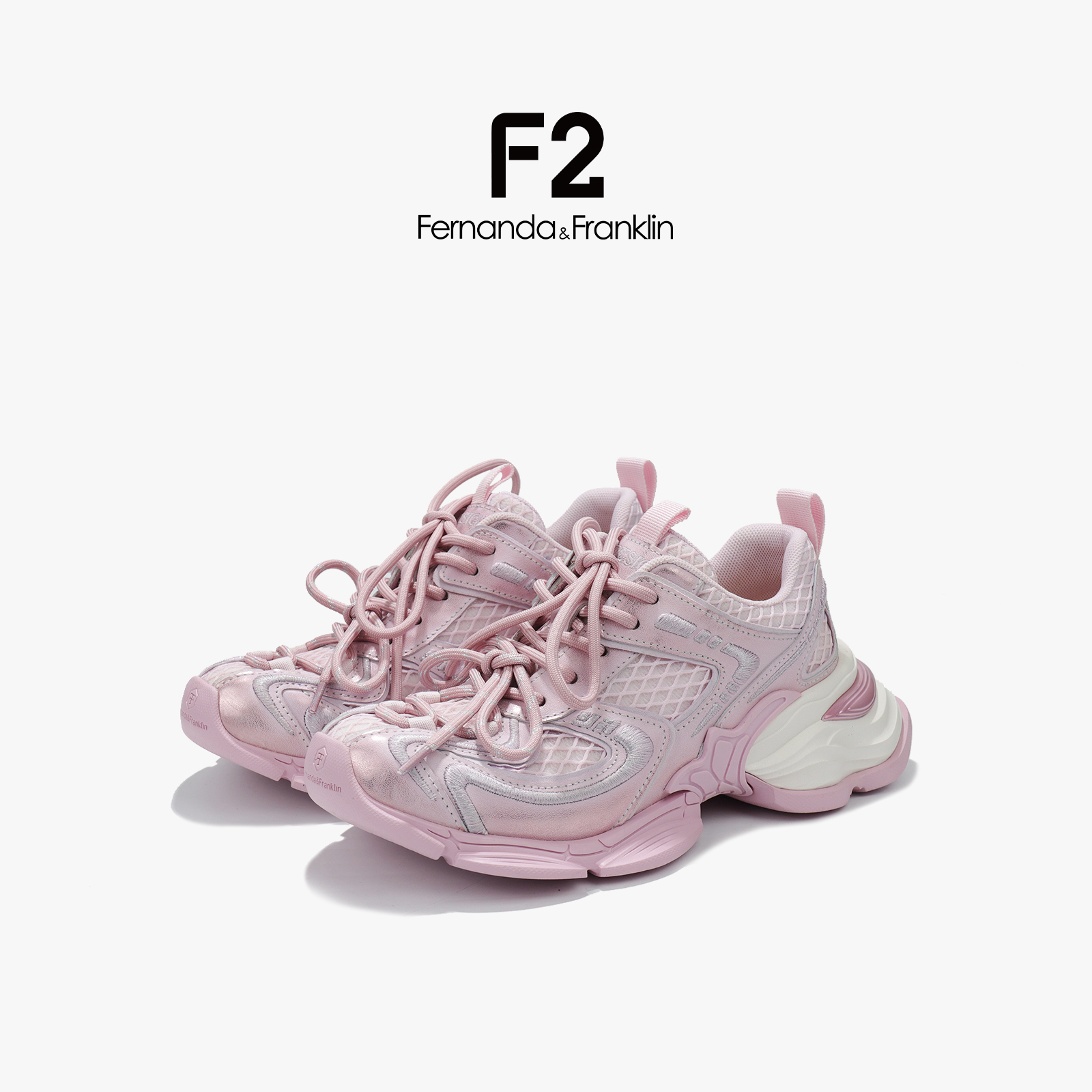 F2潮流复古【紫荆花】老爹鞋女春季新款高颜值百搭增高休闲鞋子