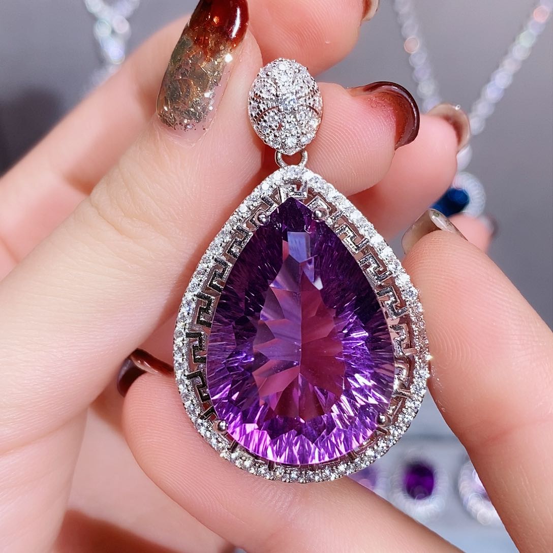 紫晶颈饰银S925镶嵌1212