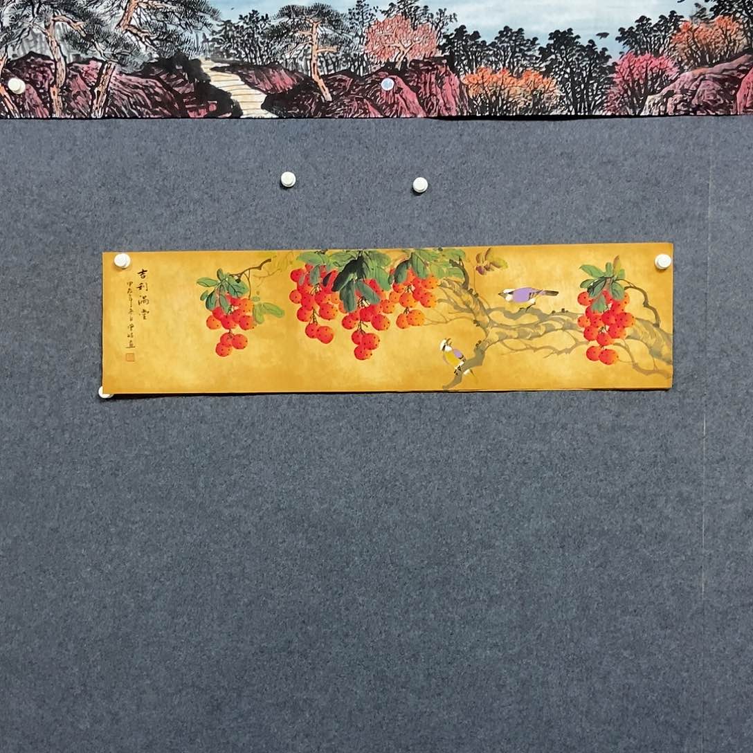 国画四尺对开一副