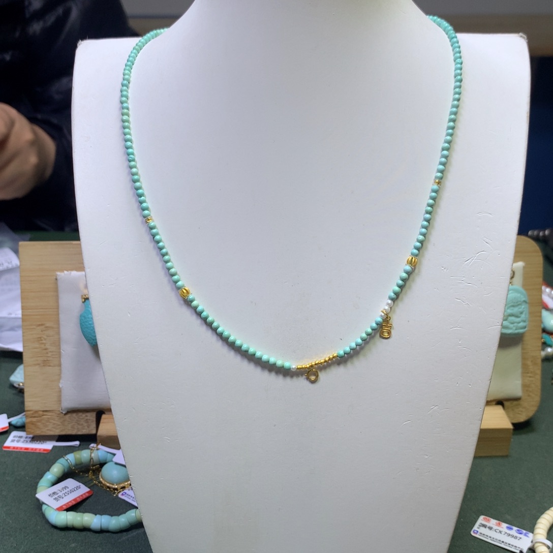 绿松石万能链18K金镶嵌