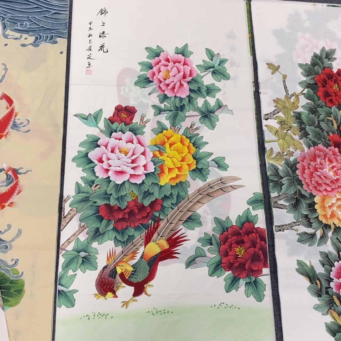 国画尺寸140✖️70四尺工笔手绘画
