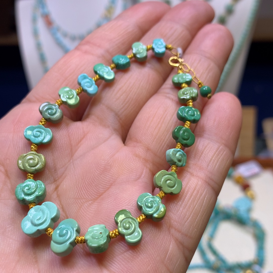 绿松石18K金镶嵌单圈