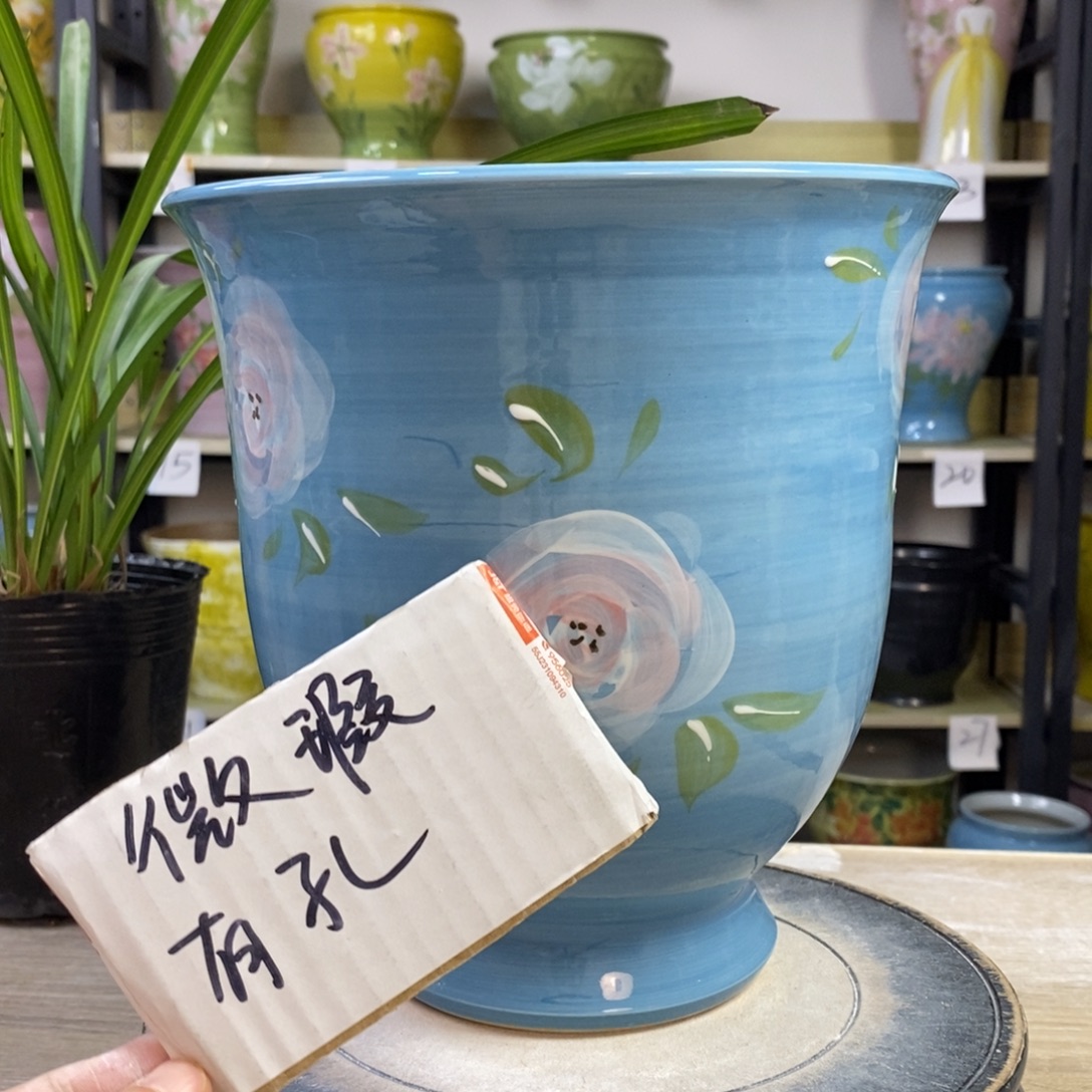 景德镇手工手绘陶瓷花盆