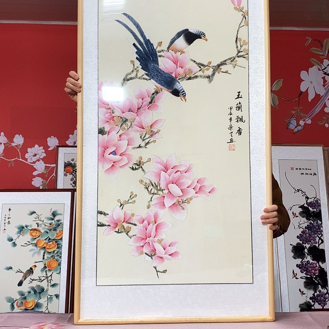 国画手写手绘带框包邮63✖️123