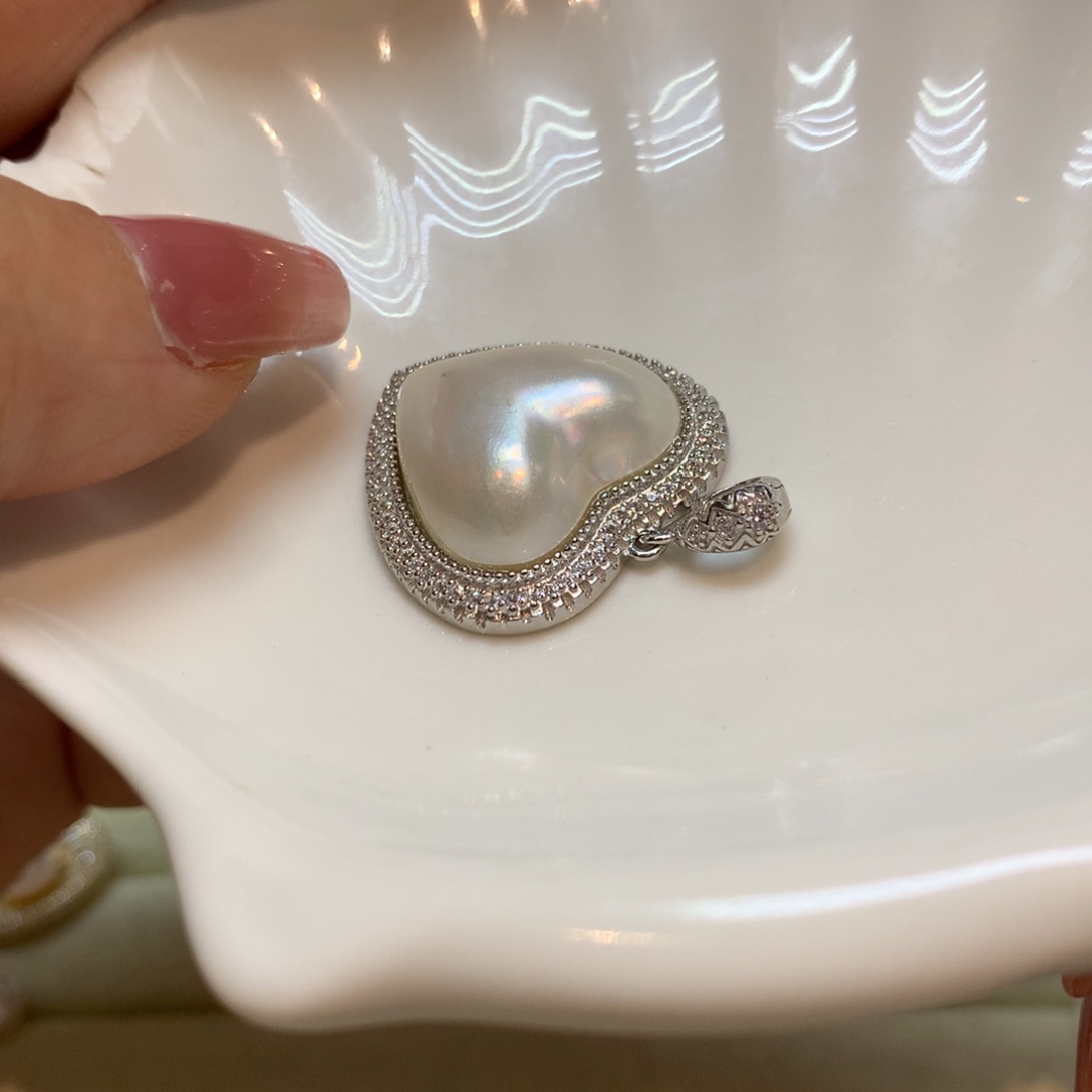 拼合珍珠（马贝珠）颈饰银S925镶嵌