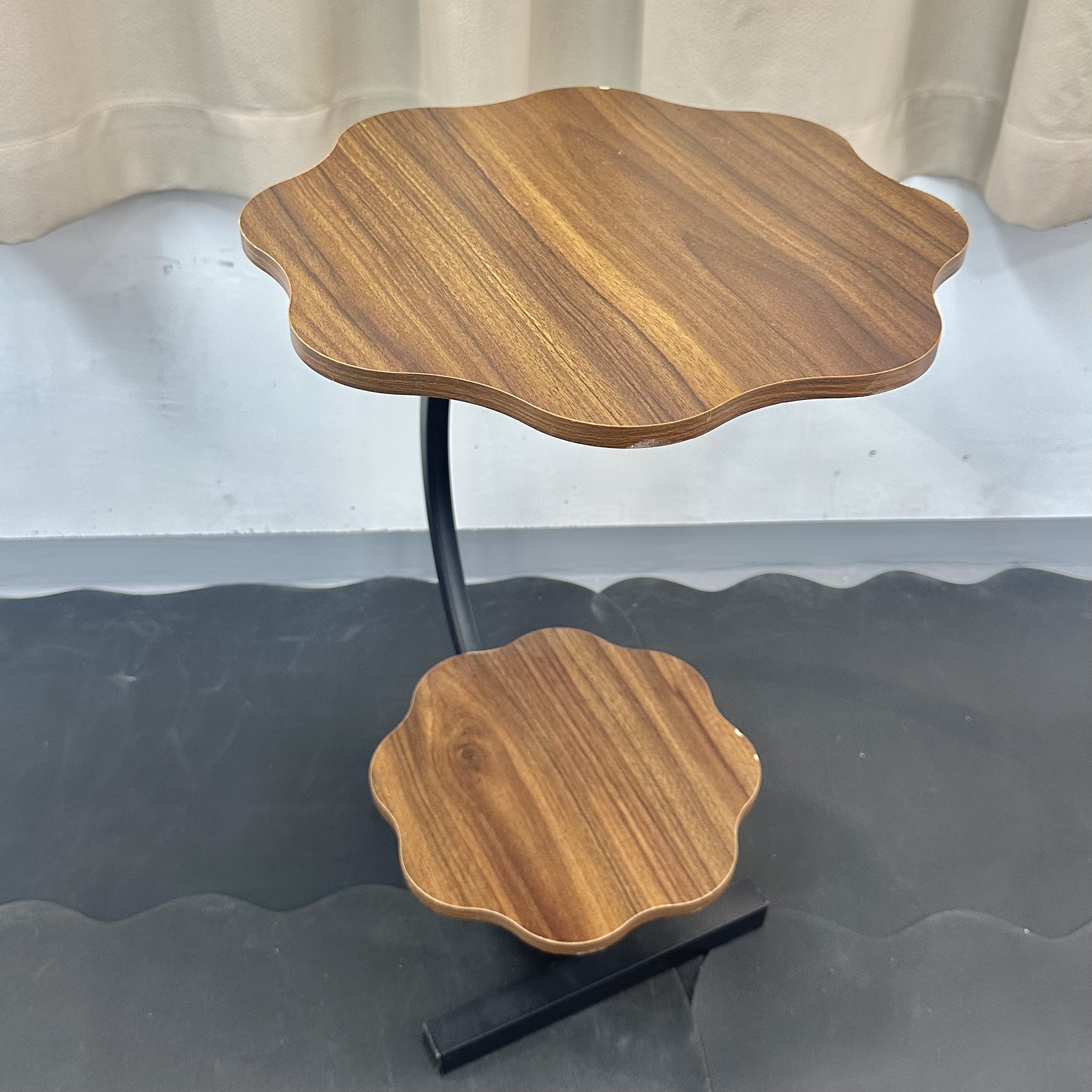 创意客厅家用双层茶桌置物架床头床边迷你阳台花朵小茶几SEN