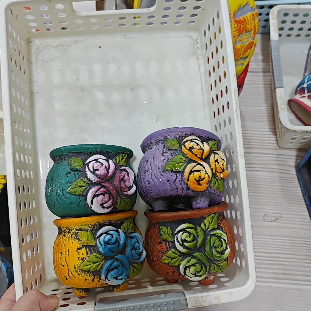 红陶吸水透气的白陶花盆凑满12发货