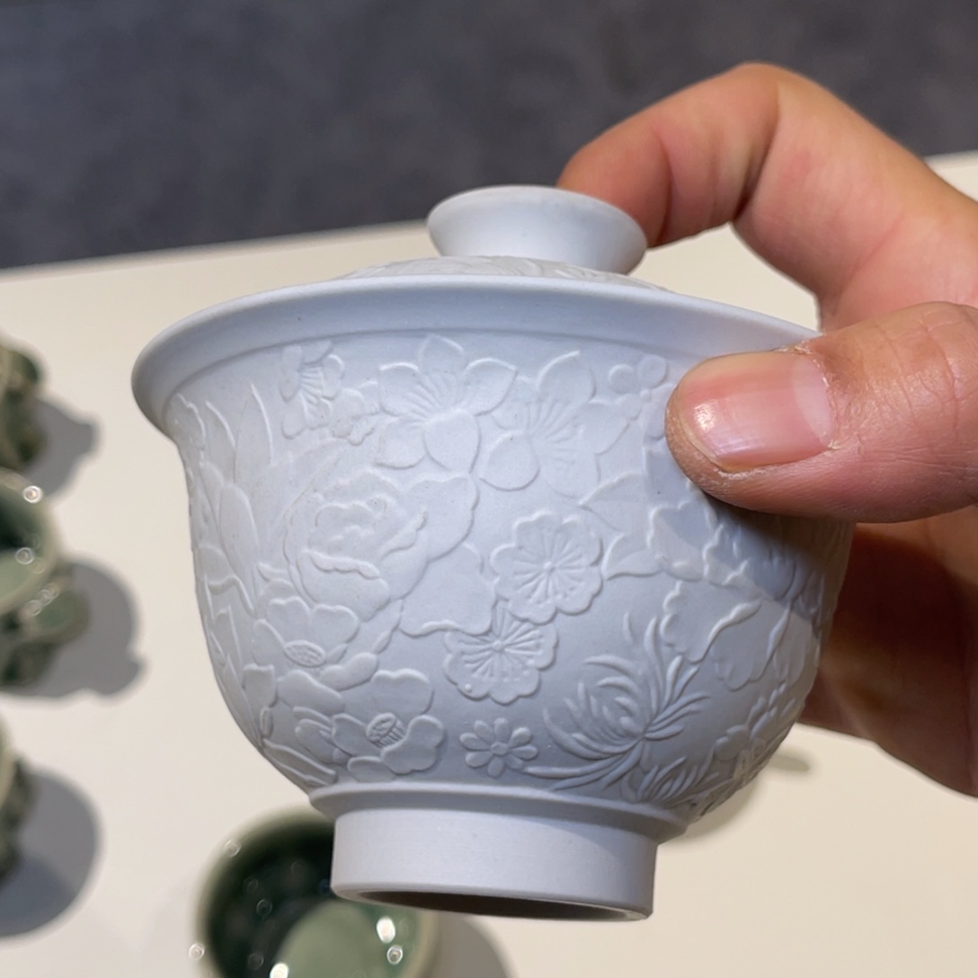 百泥素胎才华盖碗2才不上釉的