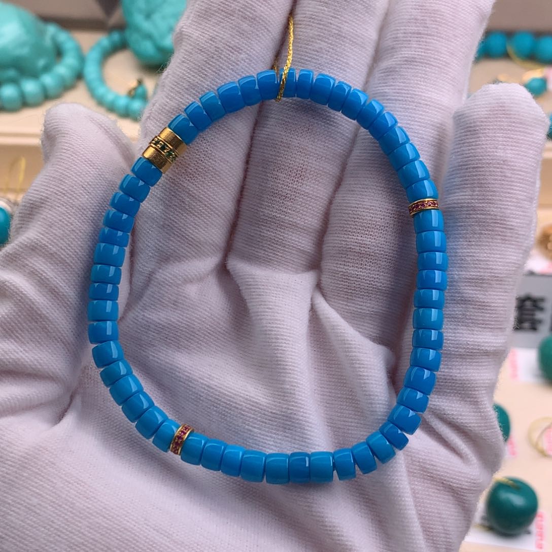 绿松石珠宝奇石18K金镶嵌改****精