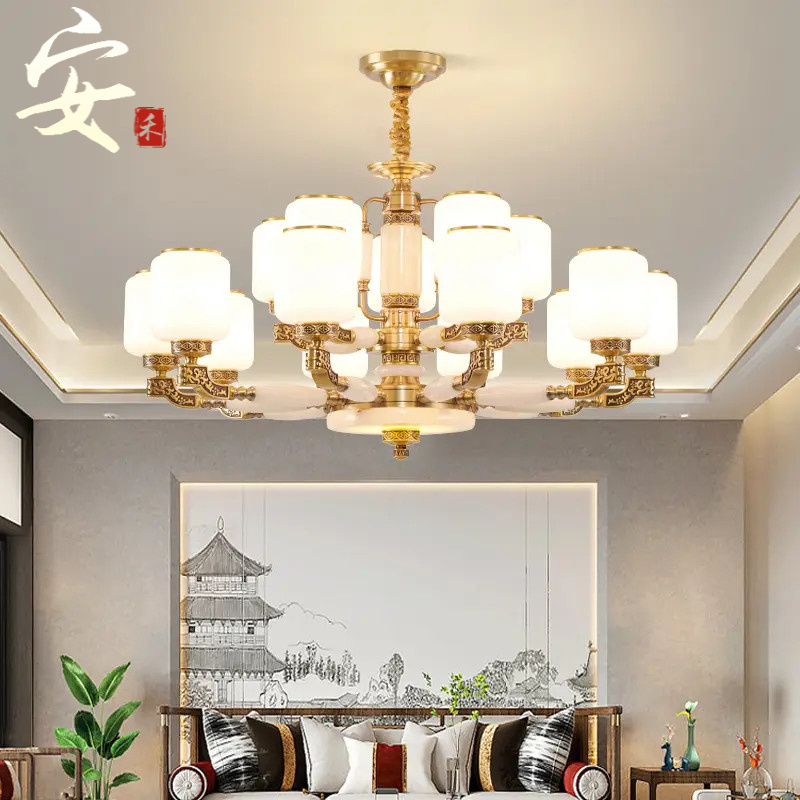 新中式客厅大吊灯2025新款中国风高端别墅禅意餐厅卧室书房灯具