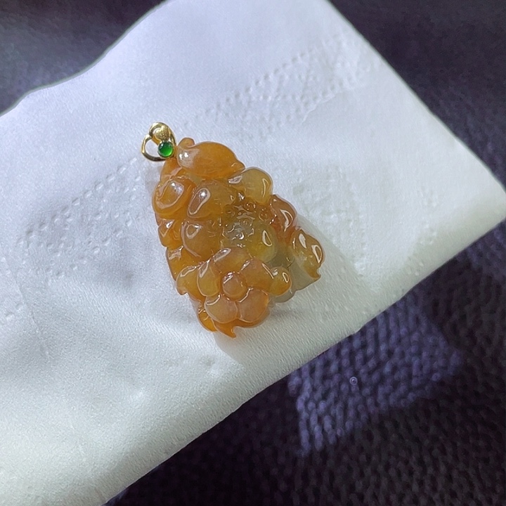 定制翡翠18K金镶嵌翡翠