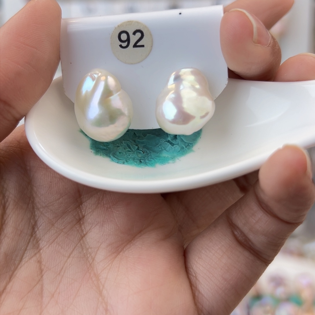 淡水珍珠耳饰银S925镶嵌