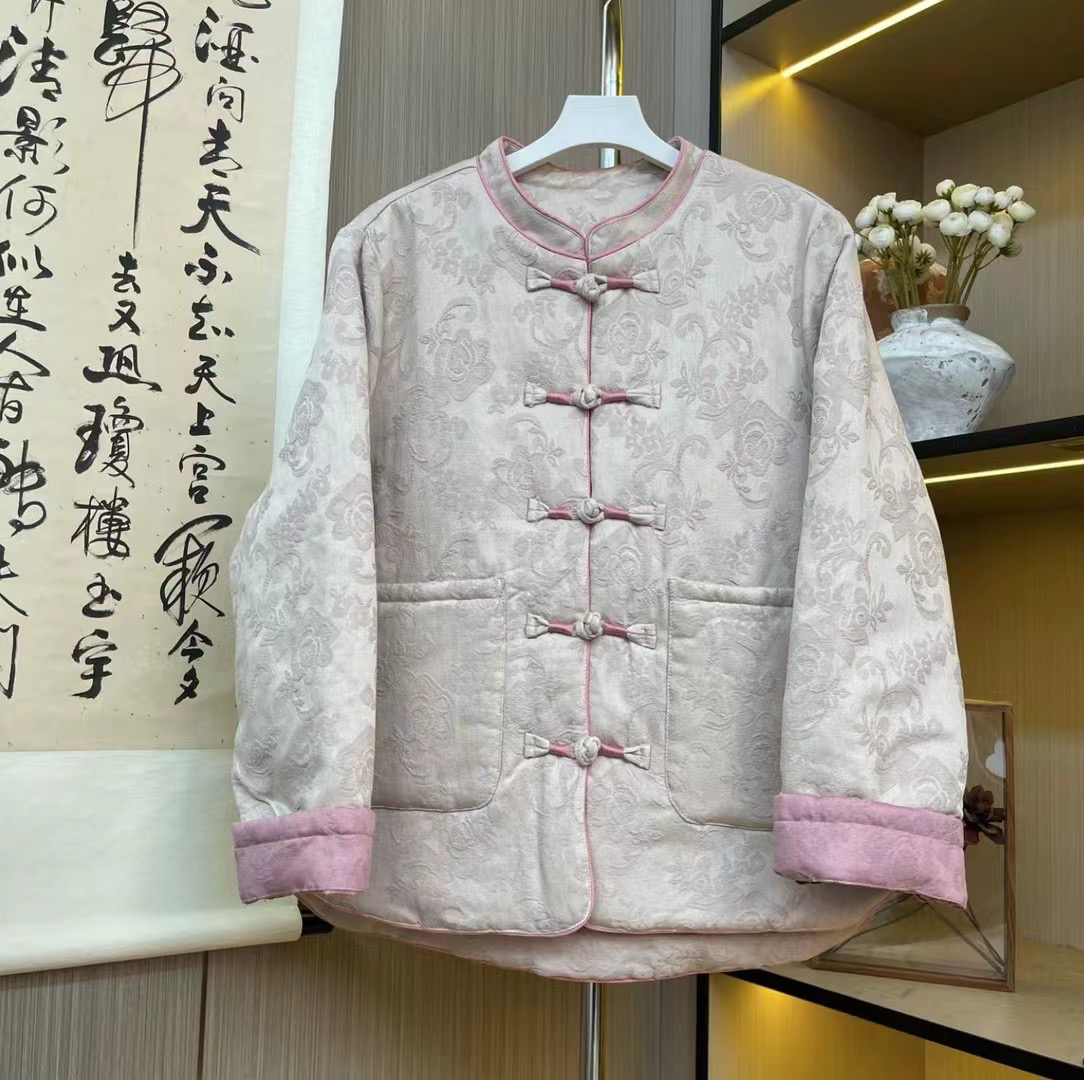 冬季提花绕线复古盘扣保暖新中式国风加厚ins网红棉服外套秋冬