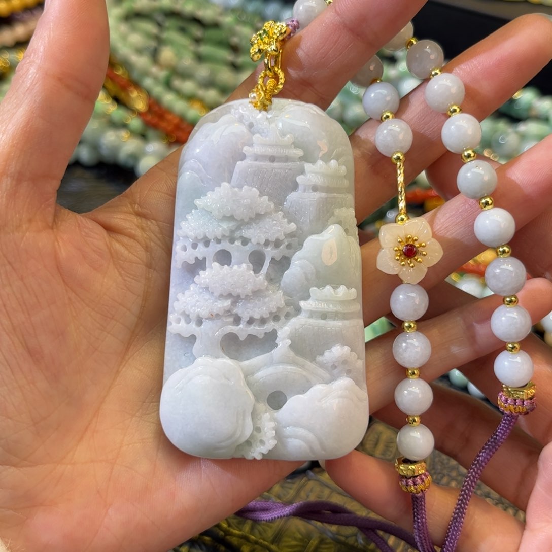 翡翠颈饰未镶嵌待编款