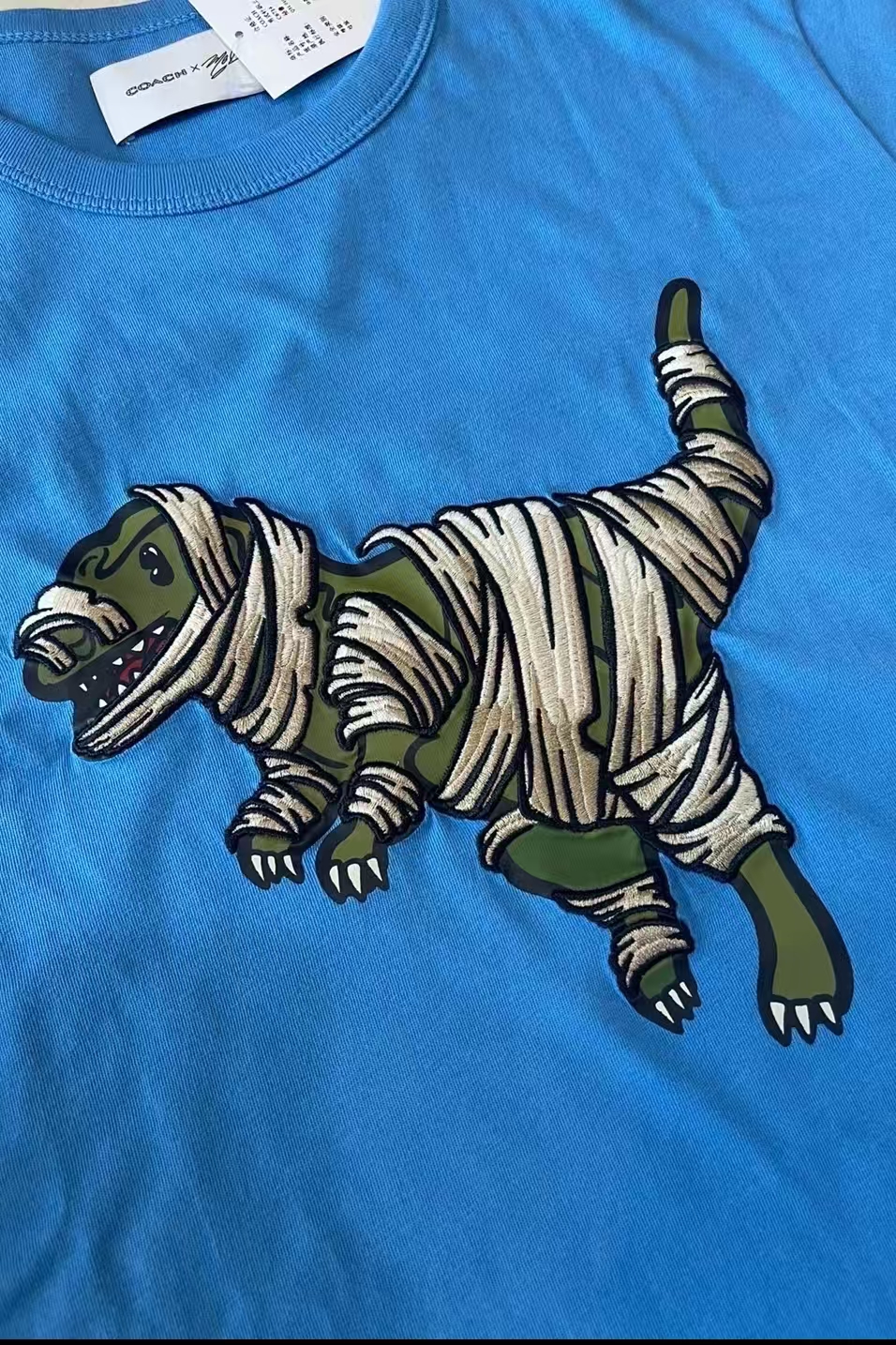 绷带恐龙夏季纯棉圆领短袖T恤男女同款潮流百搭显高显瘦潮牌t恤