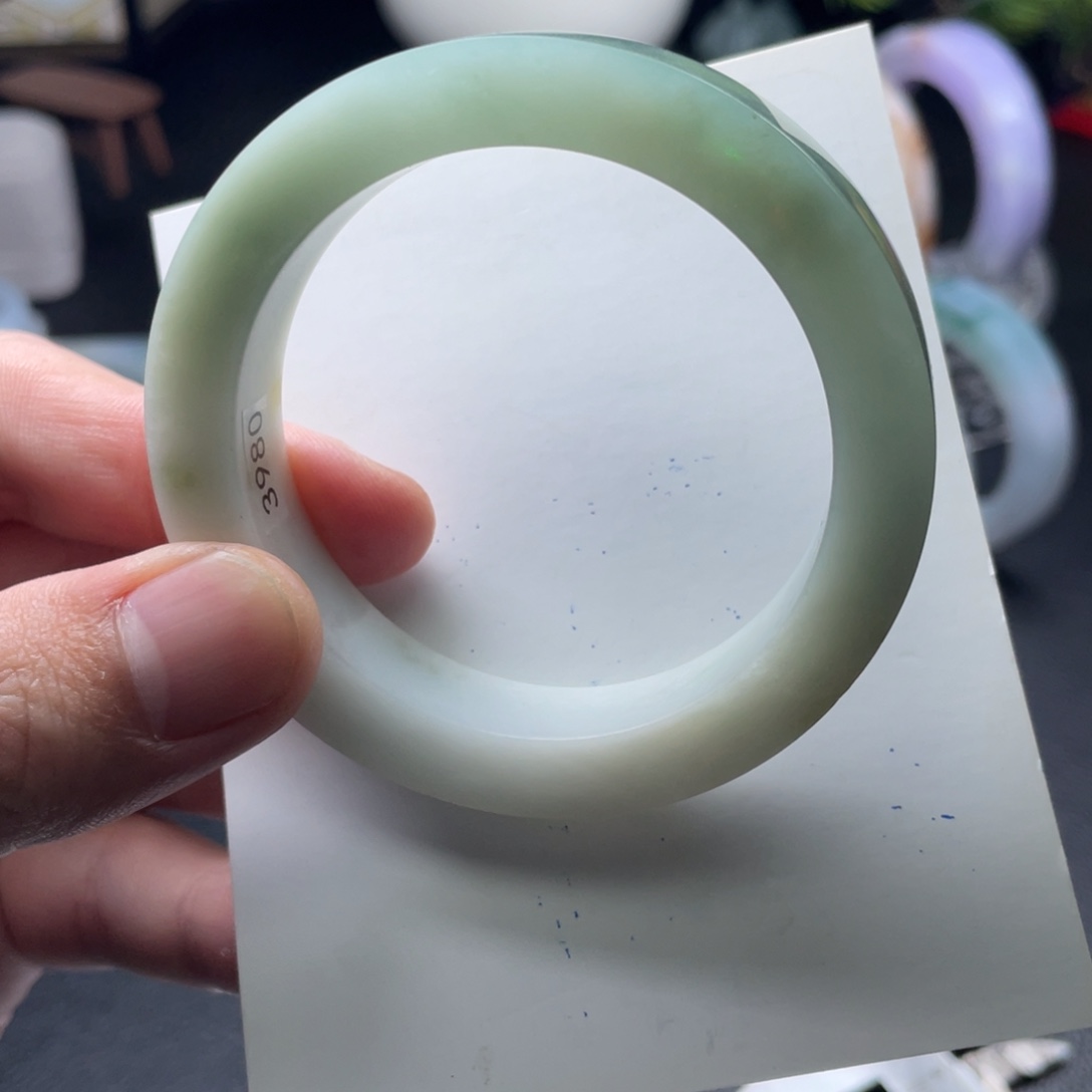 定制翡翠未镶嵌正圈湖水绿53-55圈