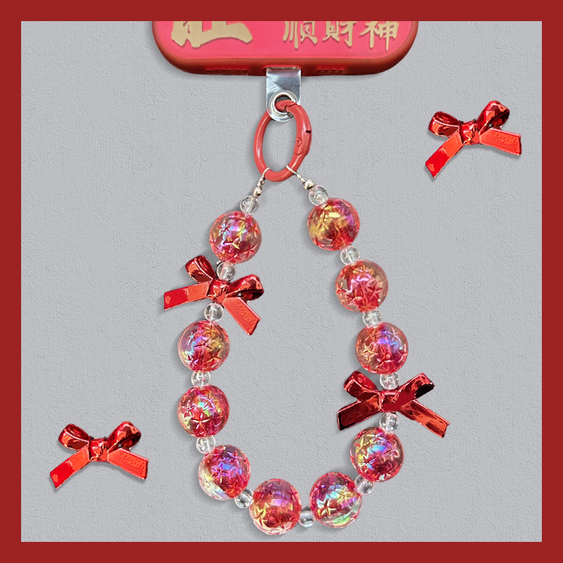 蝴蝶手链适用苹果/华为/OPPO/vivo/小米手机壳链条小清新手机挂饰