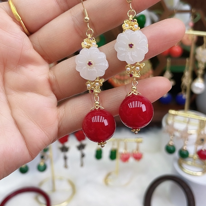 玛瑙/玉髓耳钉合金