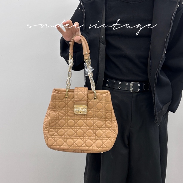 95新 DIOR/迪奥 Dior/迪奥奶茶色小号托特包