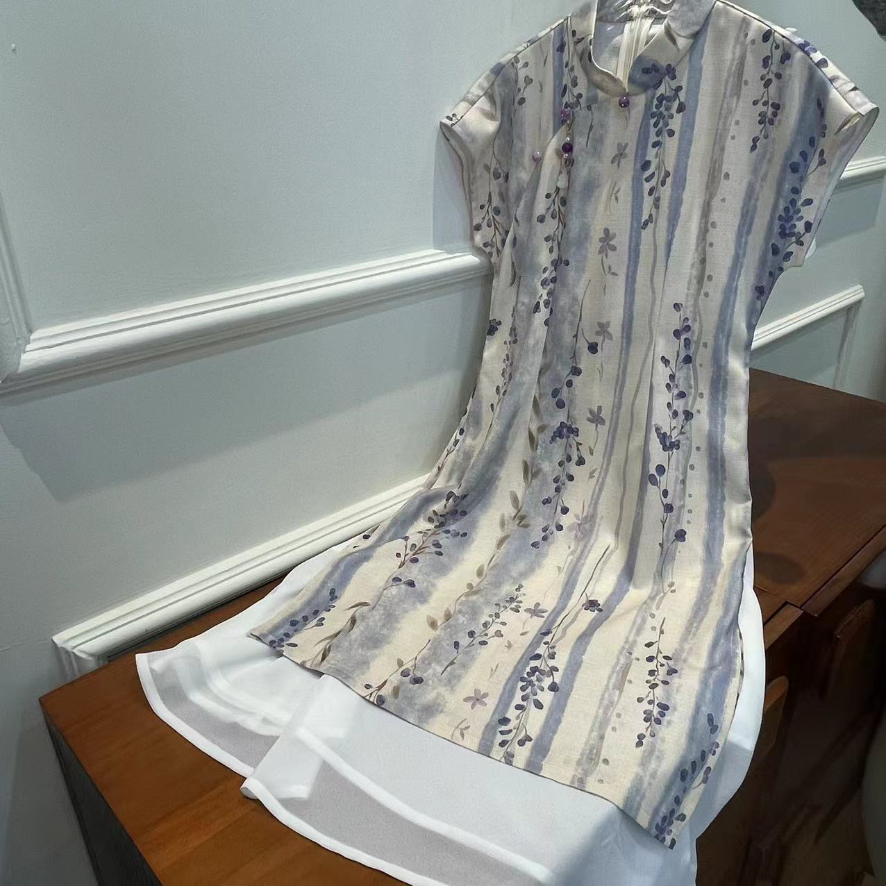 【喜儿定制】春季新款百搭时尚半身长裙+旗袍中长款汉服裙中大童