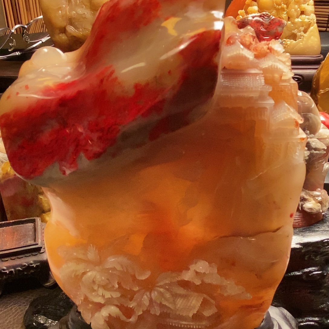 巴林鸡血石小*物摆件