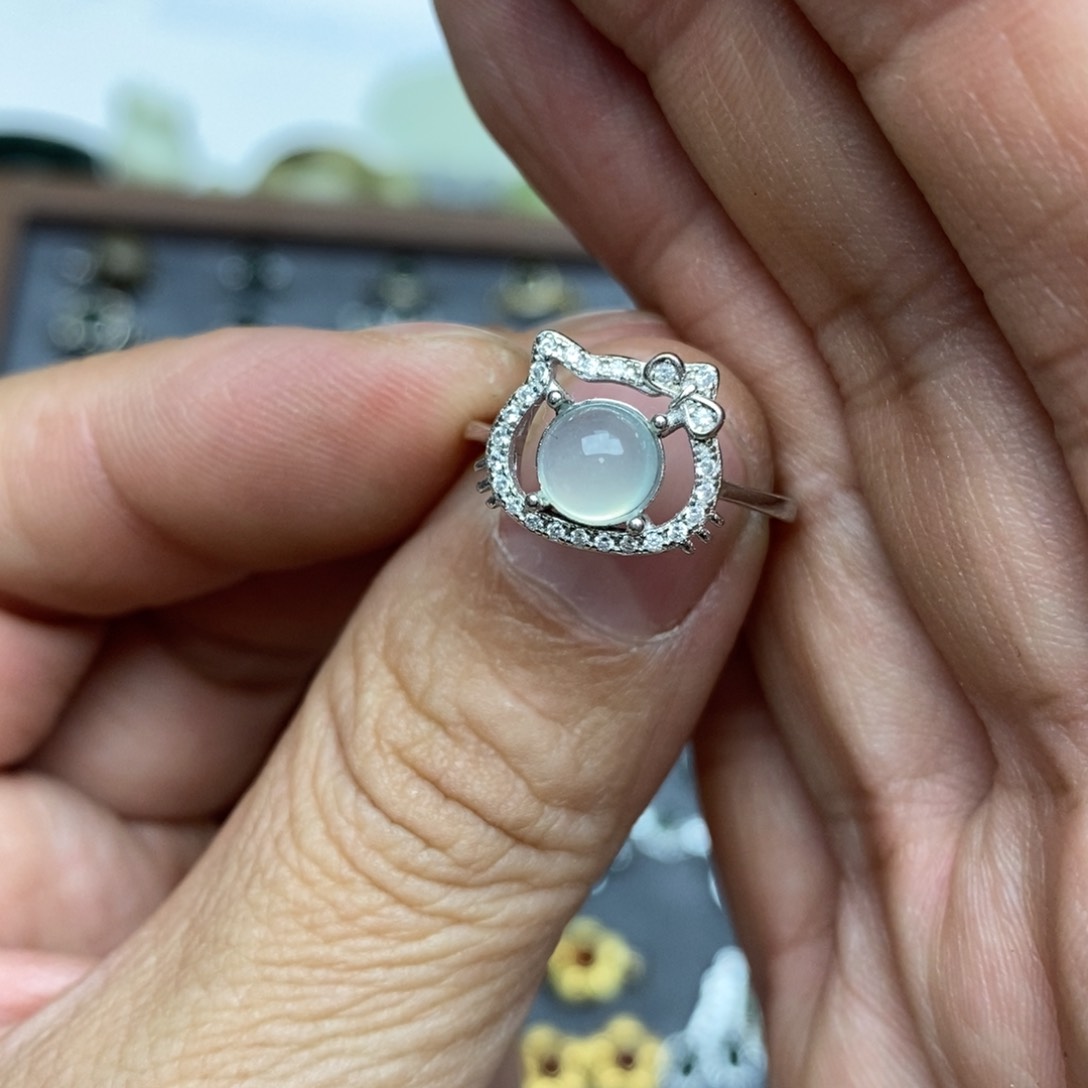 岫玉纯天然岫玉挂件戒指默认微瑕未镶嵌
