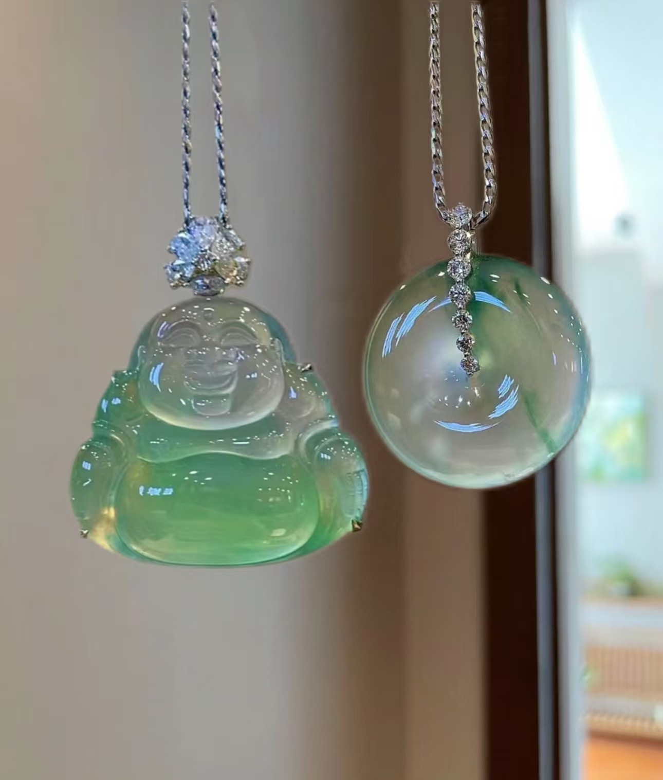 天然翡翠A货吊坠