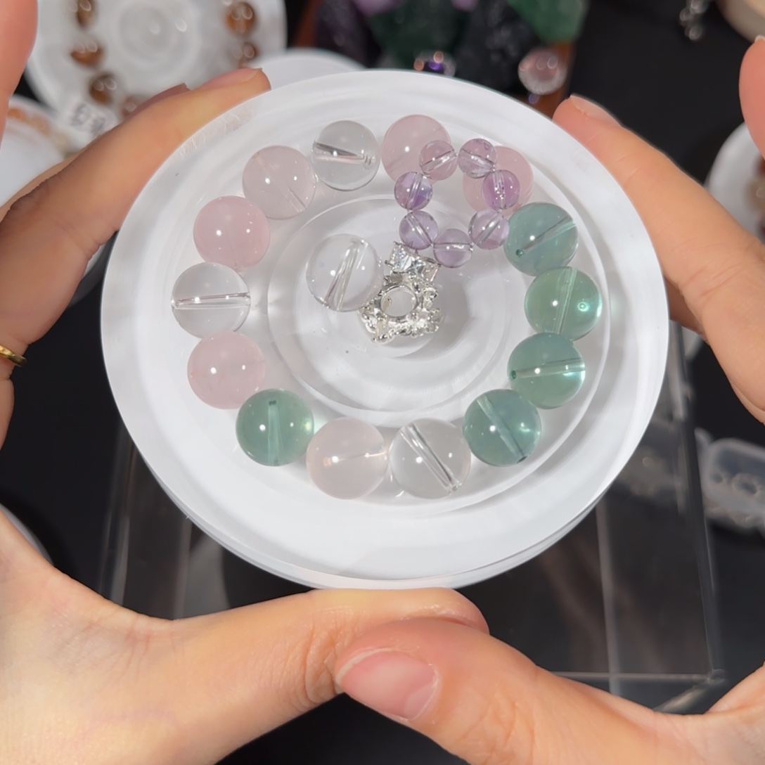 水晶直播间水晶DIY银S925镶嵌聪****）