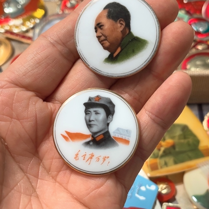 田***园其他普通金属普通纪念章一对