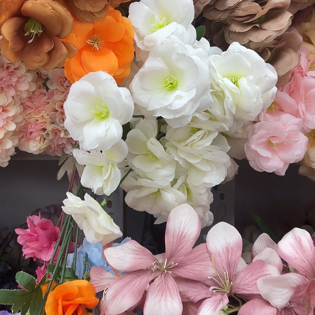关***影鸡蛋花白色仿真花10支