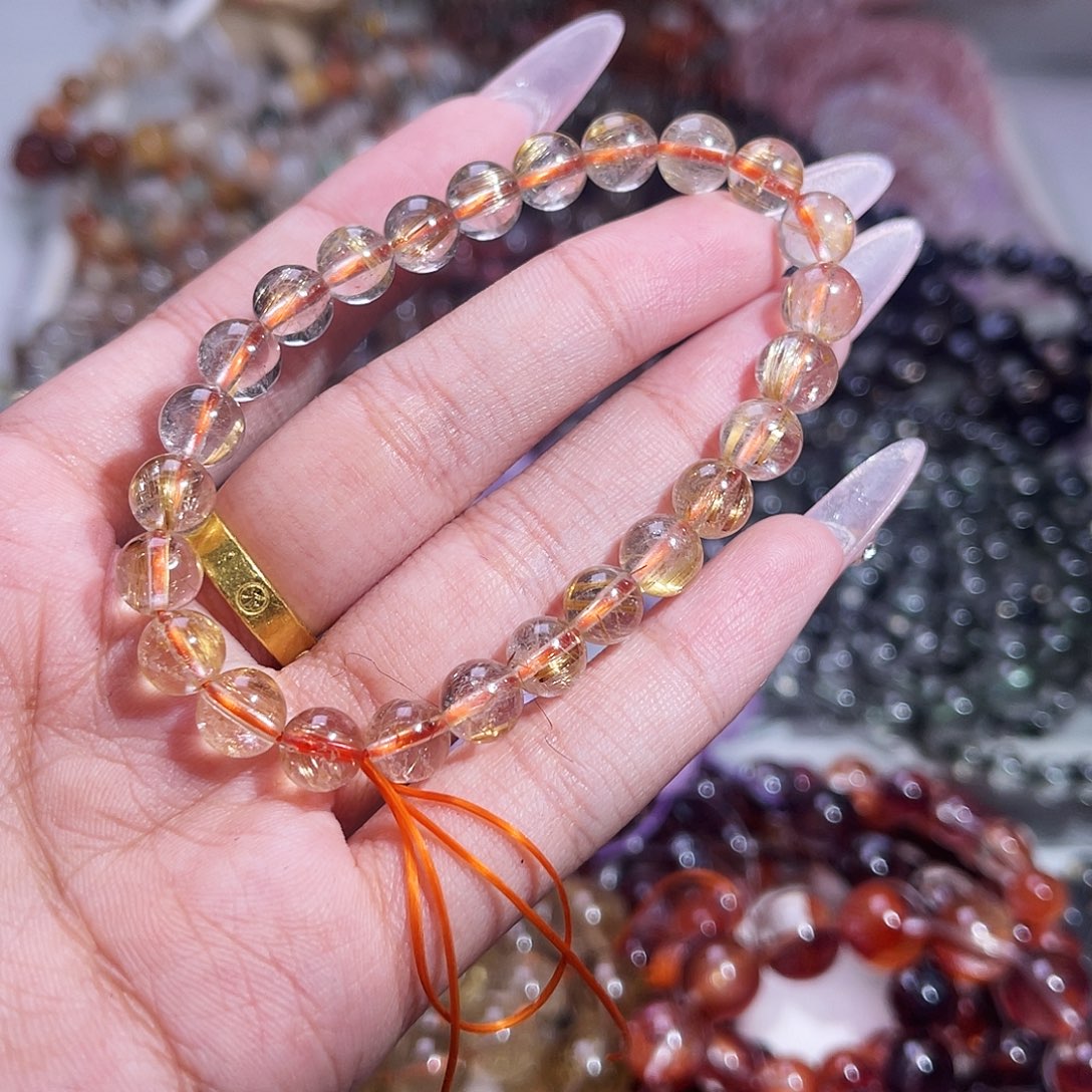 水晶手链未镶嵌金发晶7+