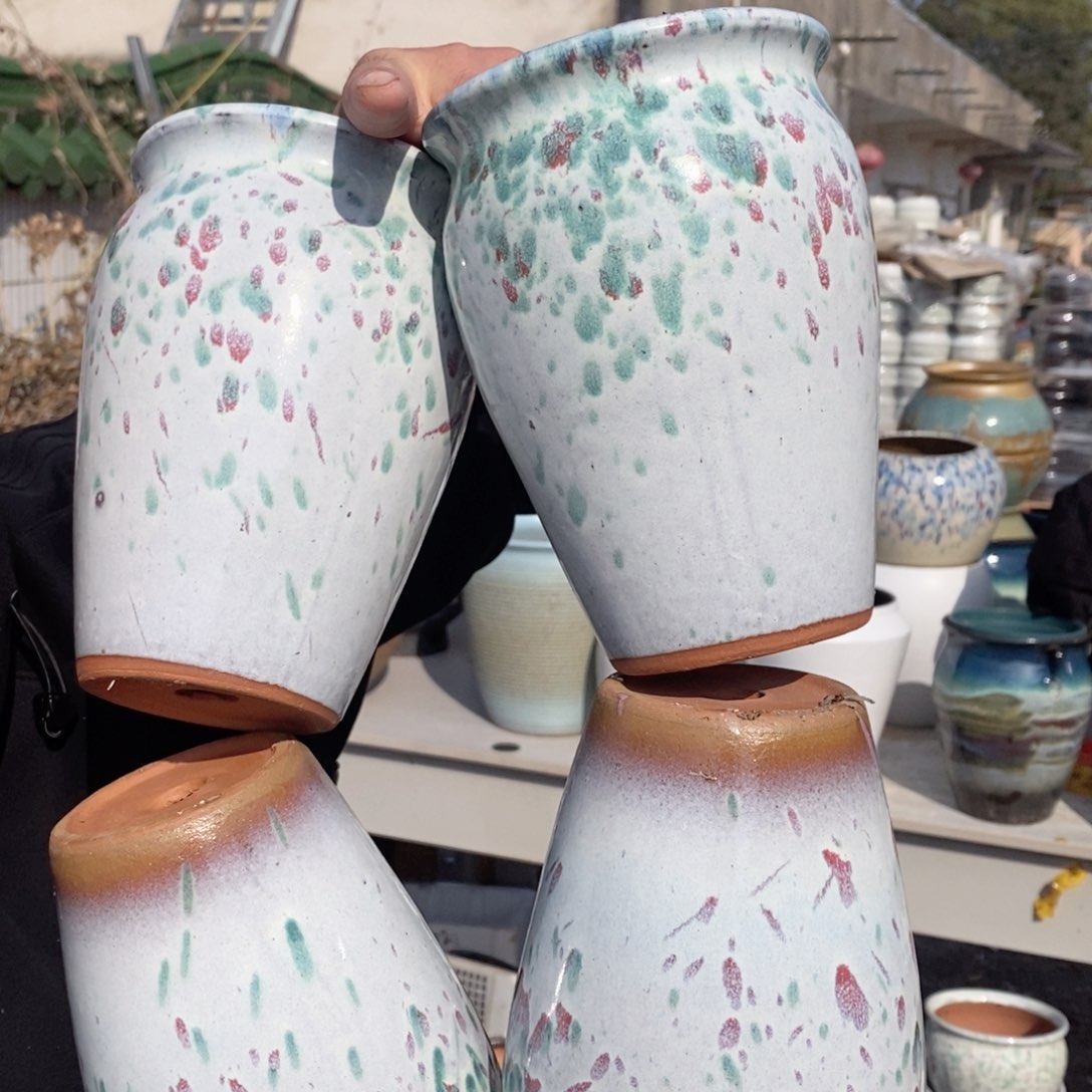 红陶杨杨花盆0206-1020