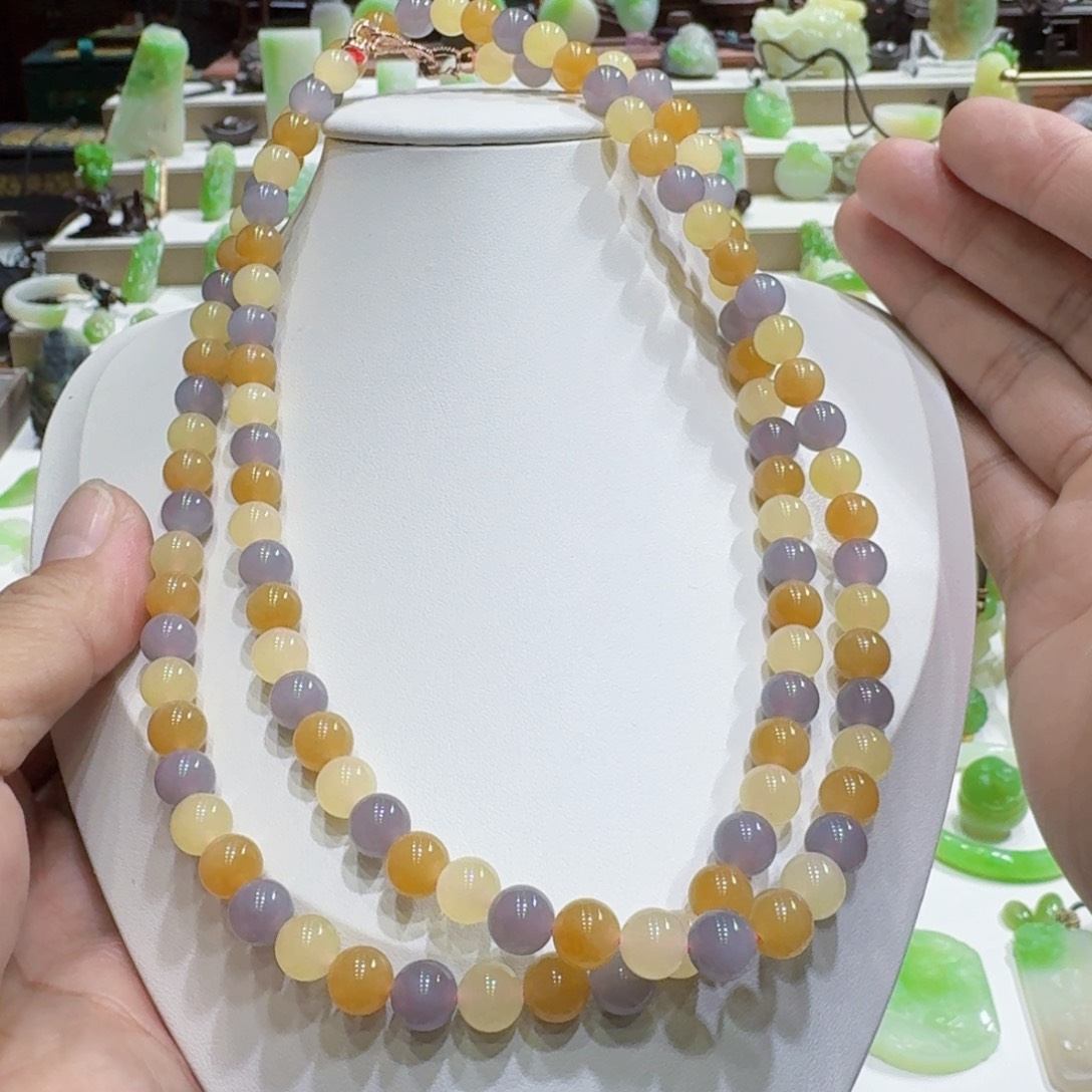 和田玉未镶嵌颈饰和田玉多宝卡8米108项链