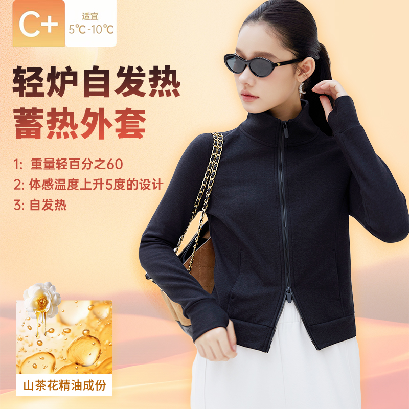 【2025秋冬暖绒外套】女轻量抓绒50.暖薄老钱风保暖休闲内搭短外套