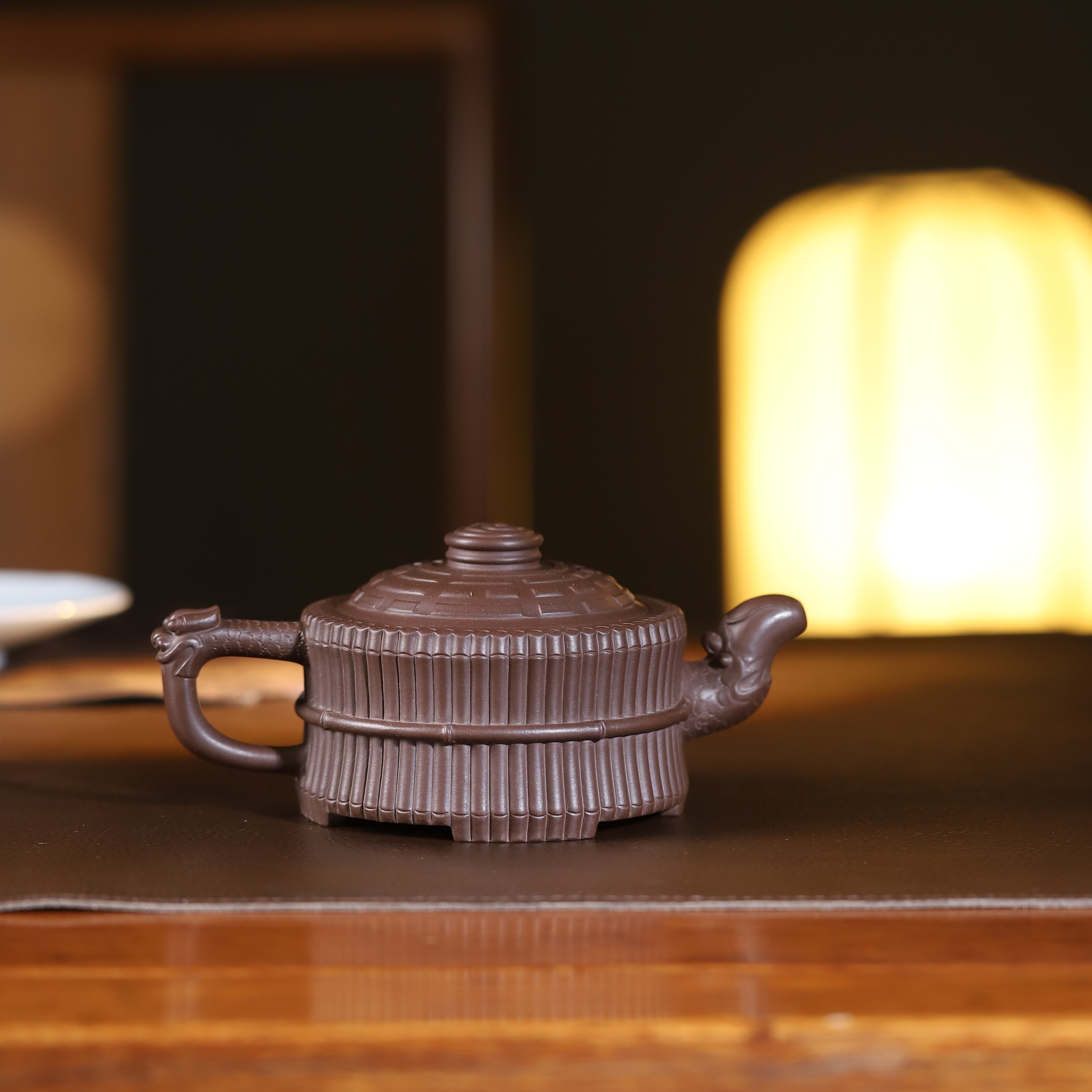 紫泥，龙头一捆竹壶，200cc容量。