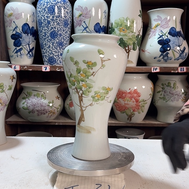 瓶梅瓶绿绿绿梅花新款陶瓷陶瓷