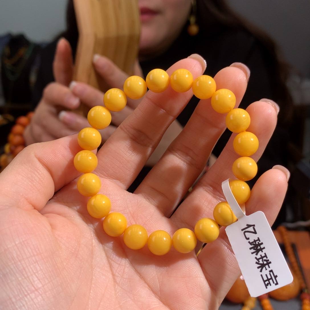 蜜蜡手串未镶嵌天然