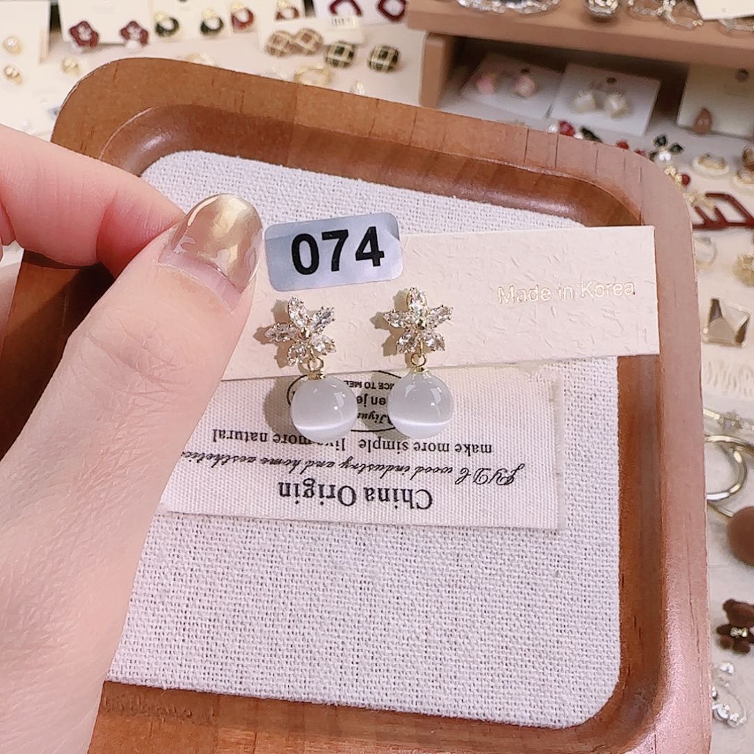 仿珍珠铜合金925银耳钉