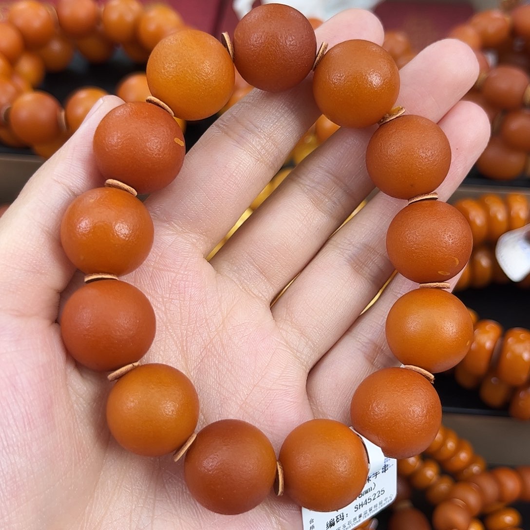 琥珀颈饰未镶嵌浅***5蜜蜡
