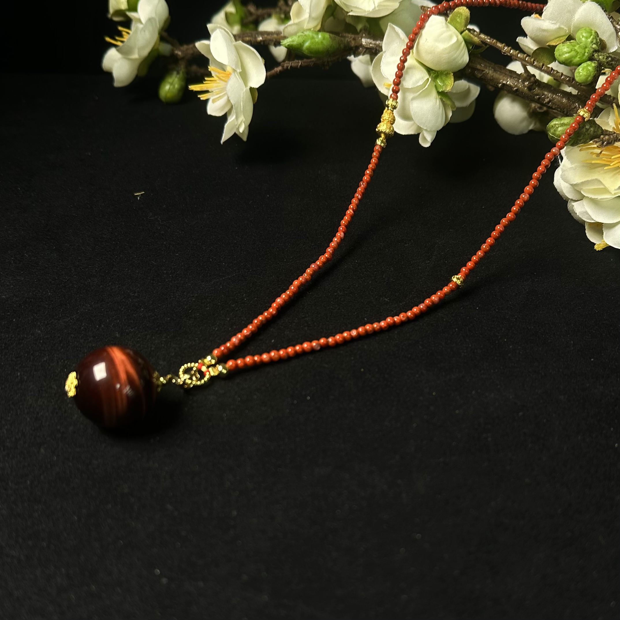 红虎眼石设计款吊坠