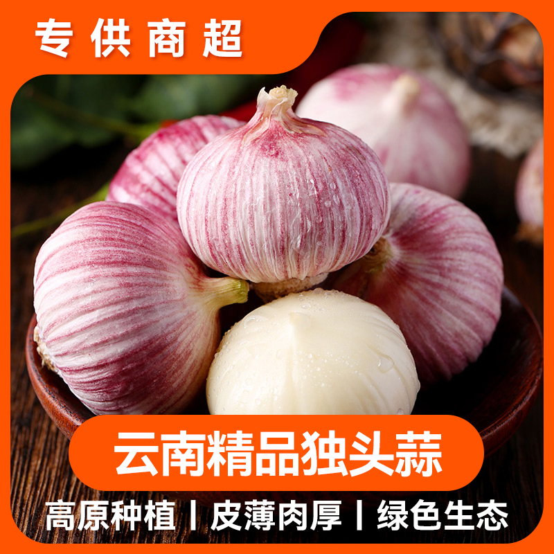 【云南独头蒜】十成干紫皮新鲜大蒜红皮大蒜头双11独蒜农家生鲜囤货