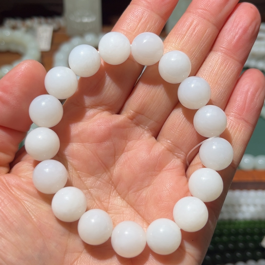 和田玉未镶嵌手链新疆料卡12