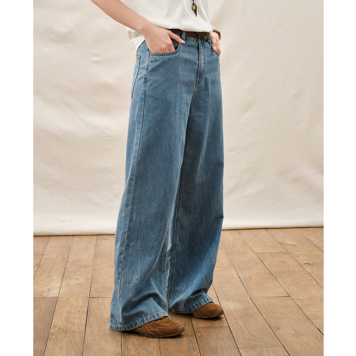 章鱼家【渐变扎染】直筒牛仔裤肌理感高级透气休闲新款长裤octopusm