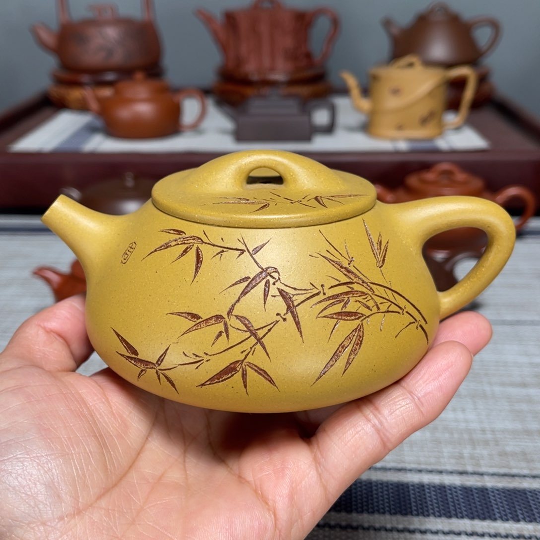 紫砂茶壶青*了黄金段泥景舟石瓢壶