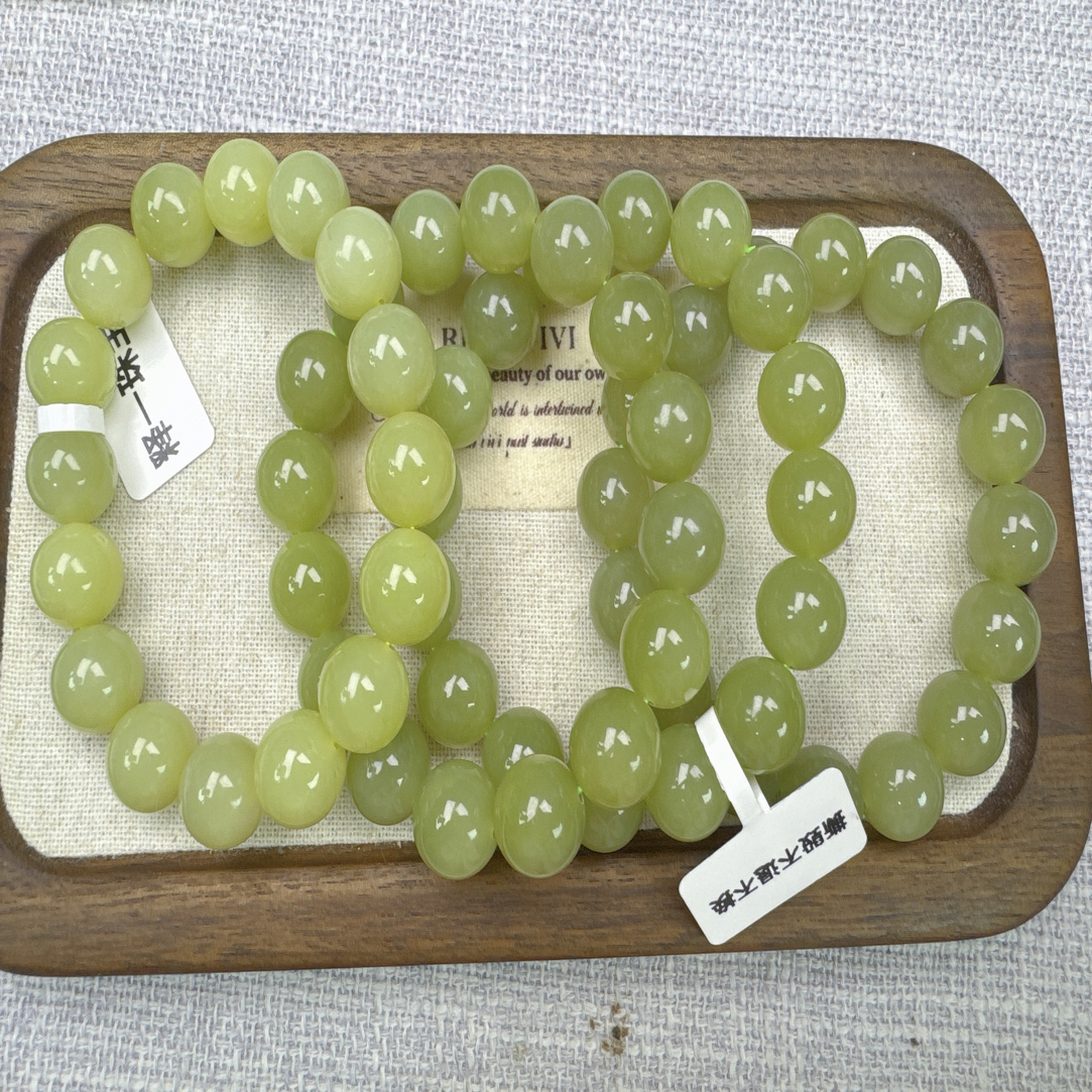 青海和田玉阳光玫瑰手串，多样性发其一。