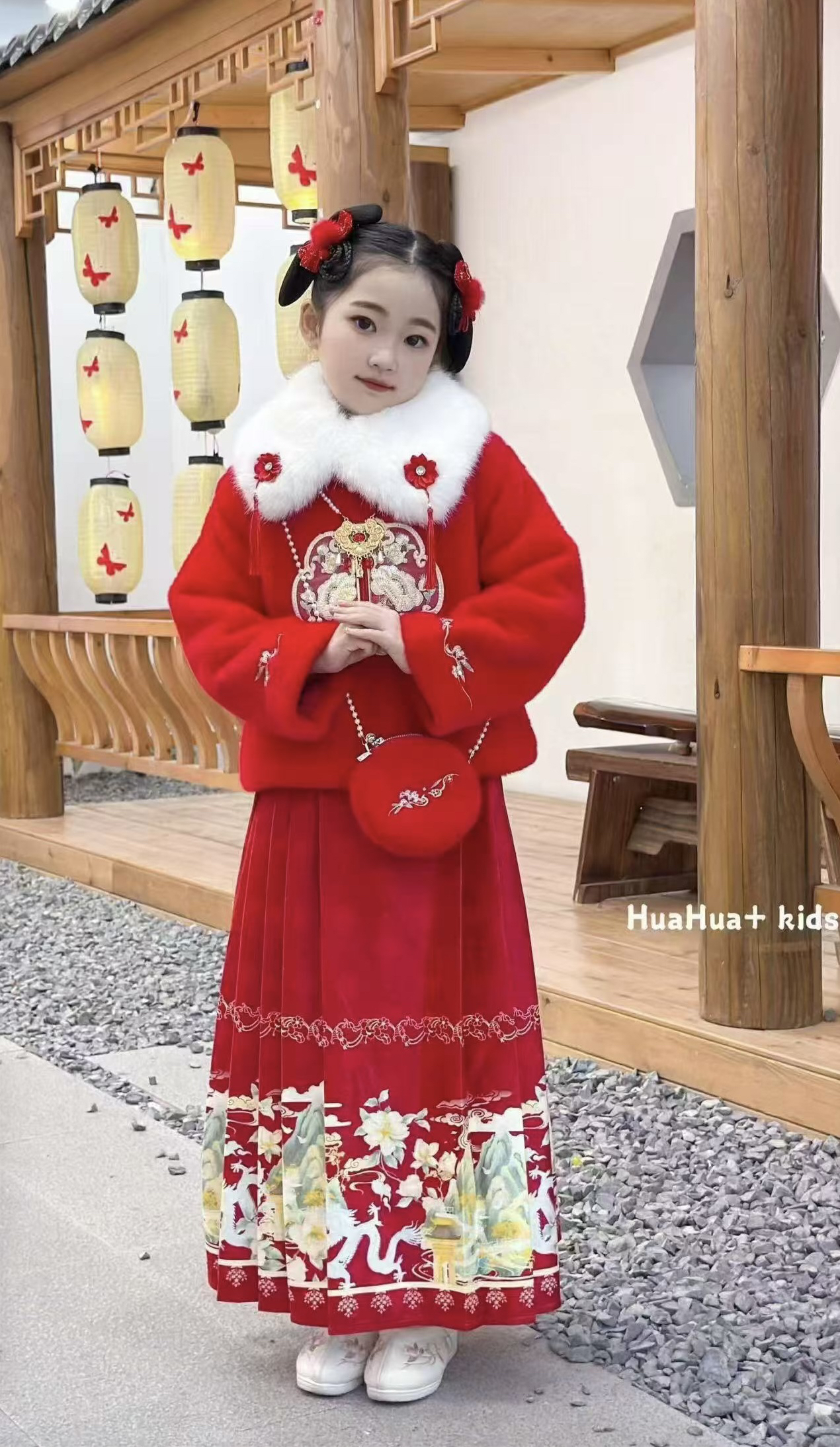 女中童过年拜年服洋气古装套装110-150