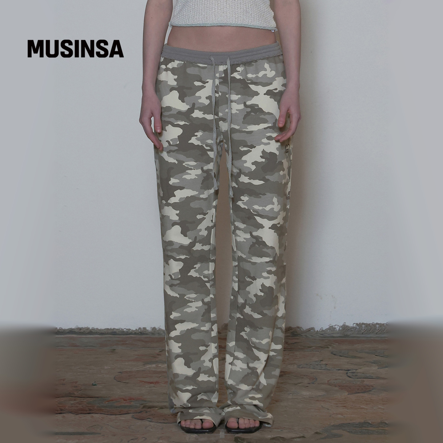 SCULPTOR25秋冬韩国迷彩阔腿百搭舒适有型天堂迷彩运动裤 MUSINSA