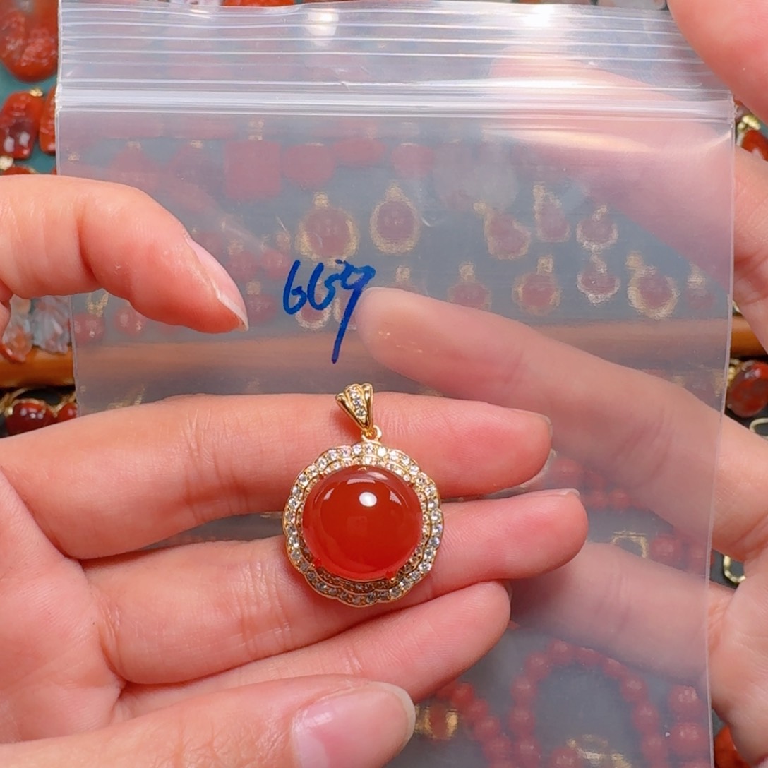 南红玛瑙南红银S925镶嵌