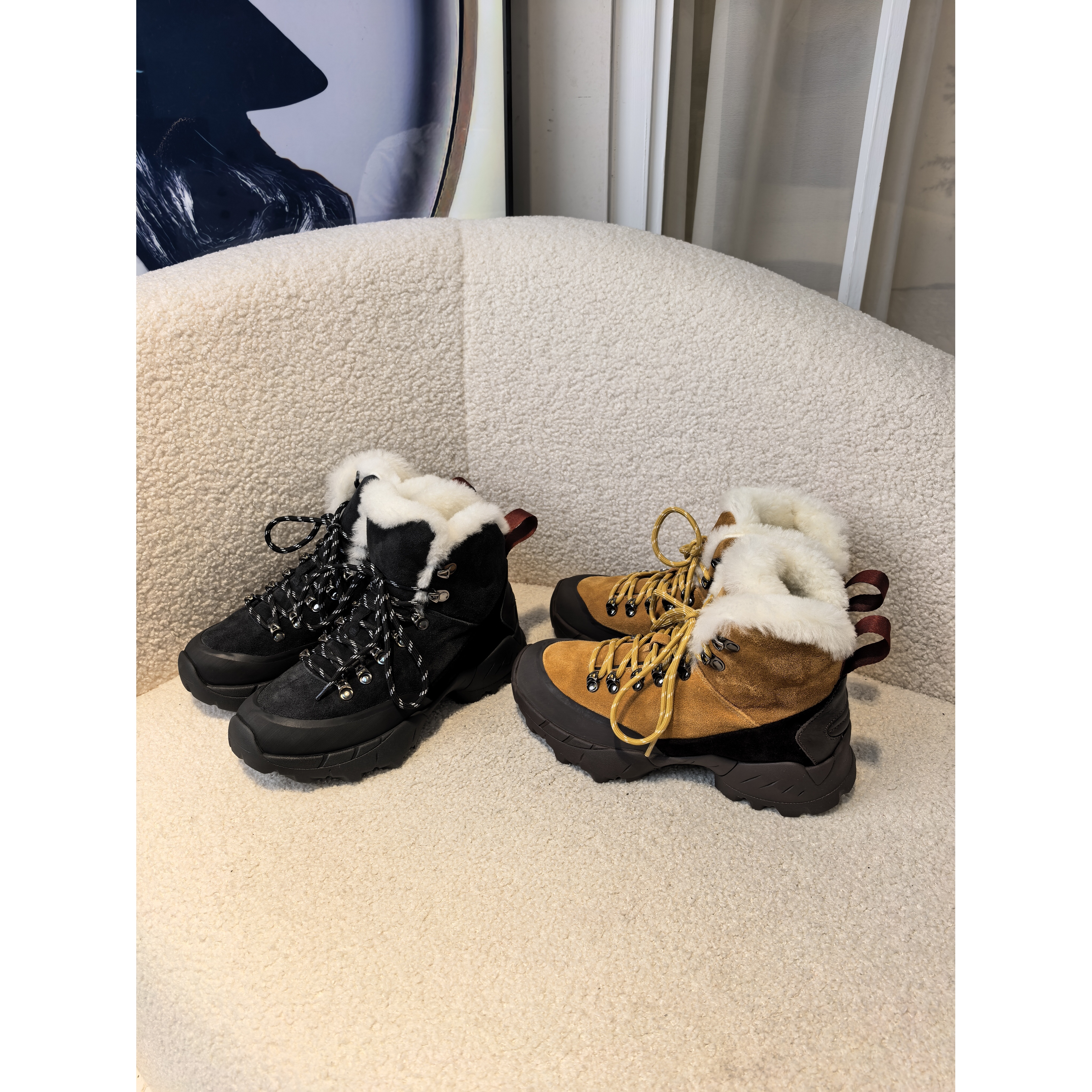 老王甄选 户外休闲加厚保暖中帮女士登山鞋